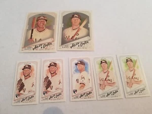 2018 Allen & Ginter Miami Marlins Hot Box Silver Glossy & Mini Parallel Lot x7 - Picture 1 of 1