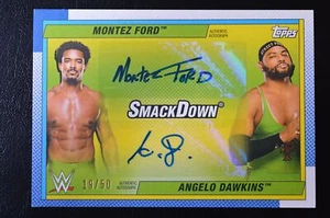 2021 Topps Heritage WWE Dual Autographs MONTEZ FORD/ANGELO DAWKINS /50 - Picture 1 of 2