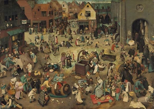 The Fight Between Carnival and Lent Pieter Brueghel the Elder Painting Art Print - Picture 1 of 1