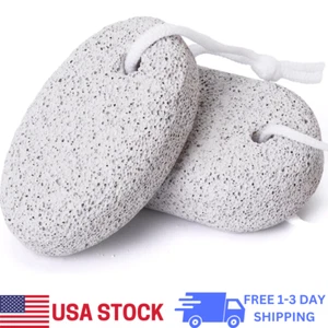 2PCS Natural Pumice Stone for Feet, Lava Pedicure Tools Hard Skin Callus Remove - Picture 1 of 9