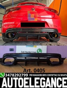 0405 DIFFUSORE NERO QUADRIFOGLIO PER ALFA ROMEO GIULIETTA PARAURTI POSTERIORE - Imagen 1 de 24