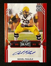 Daniel Faalele RC AUTO - 2022 Leaf Draft Red Parallel #BA-DF1 Rookie Auto Card