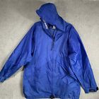 Vintage LL Bean Hooded Blue Full Zip Anorak Windbreaker Rain Jacket Men Medium