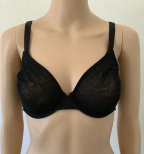 Simone Perele Bra US 32E Black Mesh / Lace Lining Unlined Underwire 12P314 Used - Picture 1 of 12
