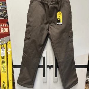 Stanley Fleece Lined Cargo Work Pants Men’s Brown 34/30 NWT - Picture 1 of 9