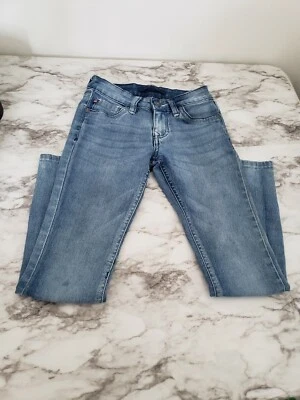 Yaso Denim Girls  Jeans  Embroidered Pockets Flat Front Light Wash Straight Leg - Image 1 of 4