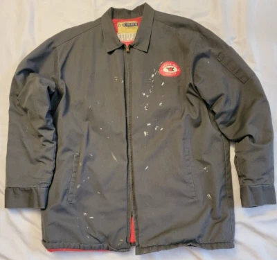 Chaqueta de trabajo vintage parche de nuez de haya empleado de fábrica talla L abrigo mecánico  Foto 1 de 4