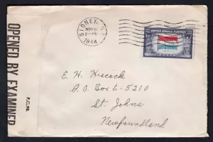 USA 1943 Luxembourg Overrun Countries Censored Cover to Newfoundland - Picture 1 of 2