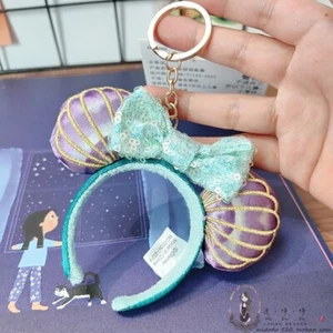 1Pcs Disney Resort Key chain Ears Headband Ariel Little Meramaid key Ring - Picture 1 of 2