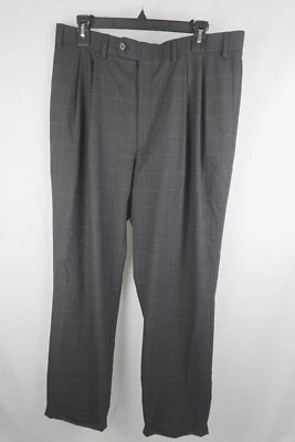 Pantalones de vestir Ralph Lauren para hombre 36x34 gris carbón ventana pantalones frente plano Foto 1 de 4