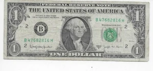 1963 B  $1 U.S Federal Reserve Note  JOSEPH BARR NOTE   New York District - Picture 1 of 2