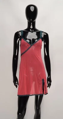 Vestido Italiano Vintage Cosabella Y2K Coquette Rosa Caliente Transparente Cami Dormir Talla M Foto 1 de 4