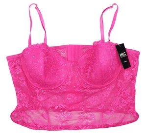 INC International Concepts Underwire Mesh Lace Women's Bustier XXL NWT Berry - Picture 1 of 2