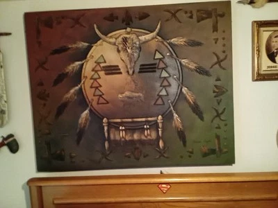 Pintura de arena grande de pluma de águila James numerada  Foto 1 de 2