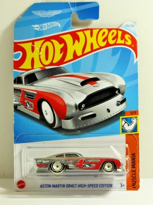 HOT WHEELS ASTON MARTIN DB4GT HIGH SPEED EDITION MUSCLE MANIA CAR TOY 5/5 NEW - Image 1 of 4