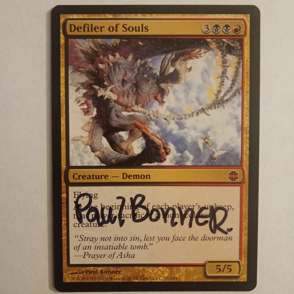 Magic The Gathering - 1x Signed Defiler of Souls (mtg) Alara Reborn - Image 1 of 1