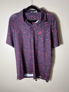 Camisa Polo G/Fore Para Hombre Grande Roja Estampado Floral Golf Rendimiento Manga Corta - Imagen 1 de 12