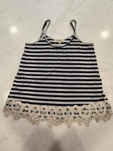 Rewind Navy and Heathered White Embellished Camisole - Size M - Picture 1 of 7