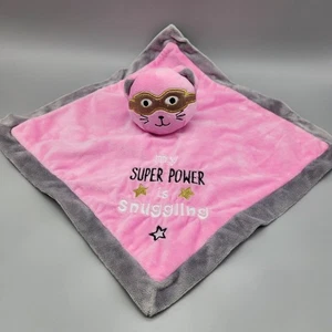 Kinderreim rosa Katze Baby Lovey Sicherheitsdecke My Super Power is Snuggling - Bild 1 von 10