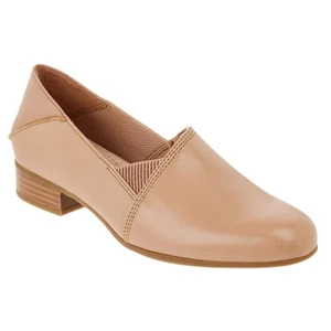 Mocasines sin cordones Clarks Collection Juliet Trim de cuero cómodos beige EE. UU. 8 UE 39 W - Imagen 1 de 15