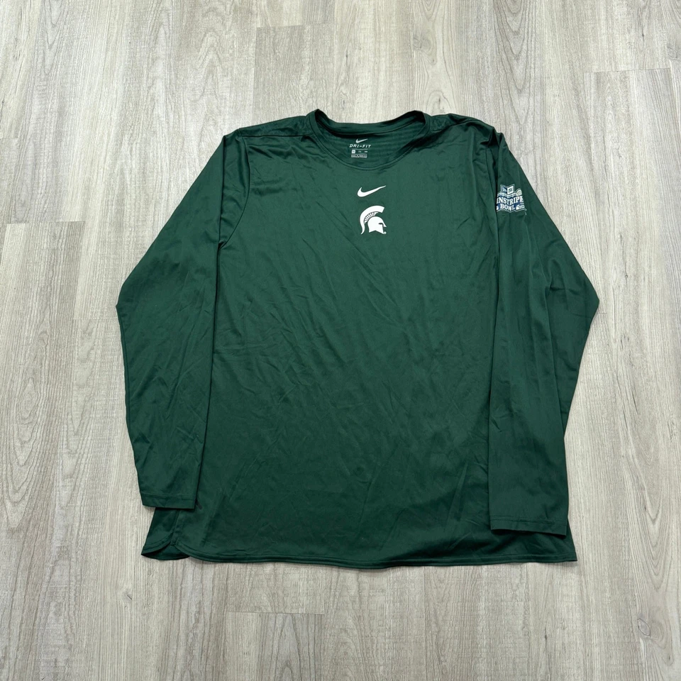  Nike Michigan State Spartans Camisa a Rayas Tazón Para Hombre 2XL XXL Verde NCAA MSU Foto 1 de 4