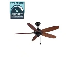 Altura 48 in. Indoor/Outdoor Matte Black Ceiling Fan with Downrod and Reversible - Picture 1 of 3