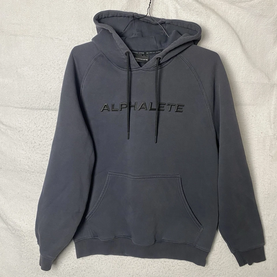 Мужской серый пуловер Alphalete спортивная толстовка с капюшоном размер средний - Изображение 1 из 4