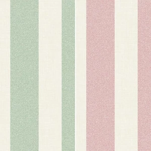 Textured Stripe Pink Green Wallpaper Fine Decor Washable Stripes Paste The Paper - Picture 1 of 17