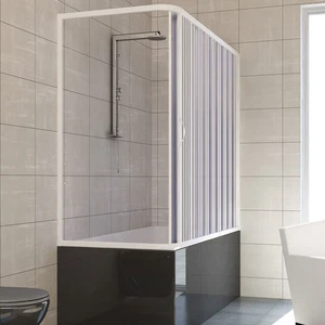 BOX DOCCIA CABINA ANGOLARE SOPRA VASCA A SOFFIETTO IN PVC COLORI SU MISURA - Foto 1 di 5