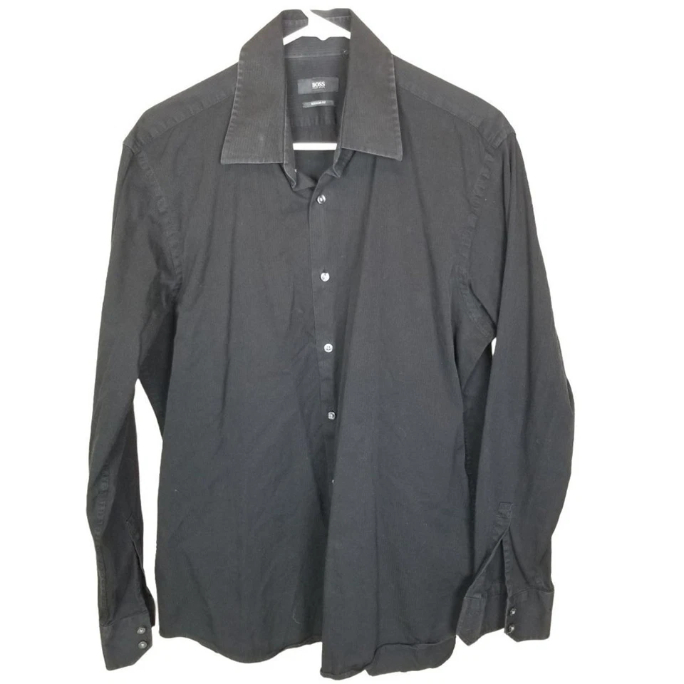 Hugo Boss Dress Shirt Oxford Shirt Men 34/35-16.5 Black Button Down Shirt Men  - Image 1 of 4