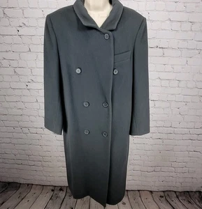 Vintage Glenbrooke grau reine Schurwolle zweireihig Taschen gefüttert Erbse Mantel USA 10 - Bild 1 von 16