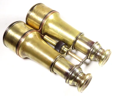 NICE 19TH CENTURY NAVAL OFFICER'S LARGE BRASS BINOCULARS - Image 1 of 4