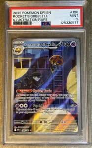 2025 POKÉMON DRI EN ROCKET’S ORBERTLE ILLUSTRATION RARE #198 💎 PSA 9 - Picture 1 of 6