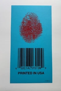 EMEK SOCIAL SYSTEM BARCODE BLAUE VARIANTE SIEBDRUCK ROCKKONZERT POSTER HANDZETTEL - Bild 1 von 1
