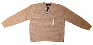 Nuevo con etiquetas Suéter Para Hombre Bill Blass 3 Botones Pescador Talla XXL Marrón Claro - Imagen 1 de 7