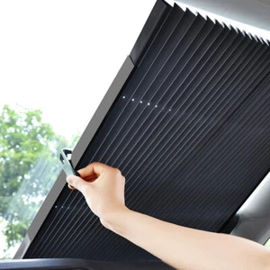 Universal Truck Car Front Windshield Sunshade Visor Curtain Cover Auto Accessory - Foto 1 di 12