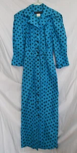 Vestido ajustado vintage de colección años 80 Karen Alexander azul estampado cola de pez dobladillo - Imagen 1 de 7