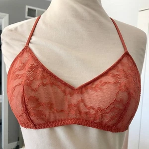 Gr. M, L Victorias Secret sehr sexy Spitzen Netz U-Ausschnitt Bralette orange - Bild 1 von 6