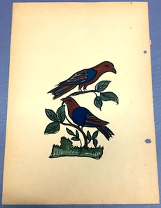 c.1900 Pennsylvania Dutch Folk Art Fraktur-Style Ink & Gouache Painting X9TT4 19 - Picture 1 of 4