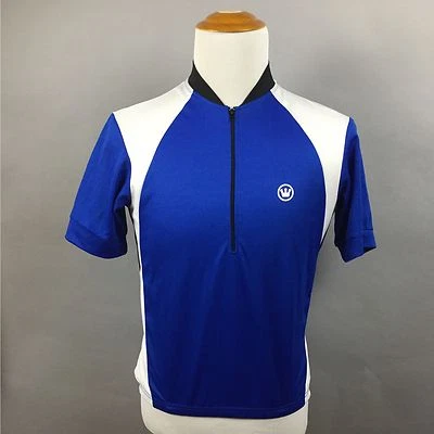 Canari Hammer Cycling Jersey Men's Medium S/S Blue/Black/White Half Zip #G0011 Foto 1 de 3