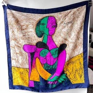 Vintage Picasso Sitting Lady with split face scarf - Picture 1 of 3