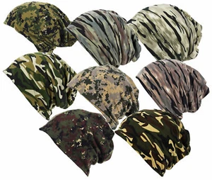 Tube Snood Jersey Camouflage Slouch Beanie Mütze Mütze - Bild 1 von 4