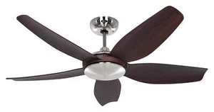 Energy-Saving Ceiling Fan + Remote Control Dc Volare 116cm Chrome Walnut - Picture 1 of 4
