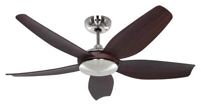 Energy-Saving Ceiling Fan + Remote Control Dc Volare 116cm Chrome Walnut - Image 1 of 4