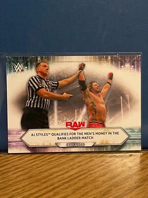 2021 Topps WWE #65 AJ Styles Qualifies for the Men's Money in the Bank Ladder - Image 1 of 2