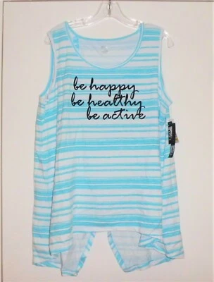 NEW Anne Klein Sport Blue Exercise/Running Tank Top NWT sz 1X $60 Sleeveless - Imagem 1 de 4