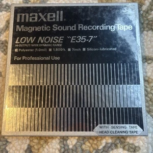 MAXELL MAGNETIC SOUND RECORDING TAPE E35-7 BRAND NEW SEALED W/tape head cleaning - Picture 1 of 6