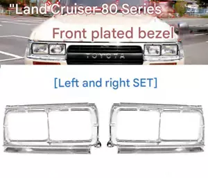 For Toyota 80 Series Land Cruiser Quad Square Headlight Housing Chrome Bezels - Foto 1 di 7