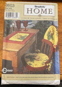 Simplicity 8603 Schnittmuster Futon Stuhlhussen Tischzubehör ungeschnitten - Bild 1 von 2