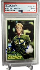 Larry Bird REPRINT Card #4 1981 Topps Retro Celtics PSA/DNA Certified Autograph